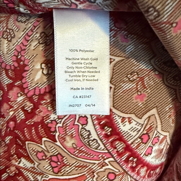 Talbots Red and Gray Paisley Blouse - Picture 7 of 7